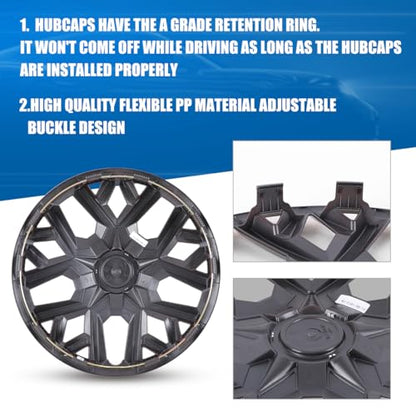 Winjet 15 Inch Universal Hubcaps Set of 4,Steel Wheel Rims Cover PP Material Universal Wheel Cover Replacement R15,Auto Tire Replacement Exterior Cap (15 Inch,Black Lacquer & Red Lacquer) - color: Black Lacquer & Red Lacquer(5181-RB-15), size: 15 inch