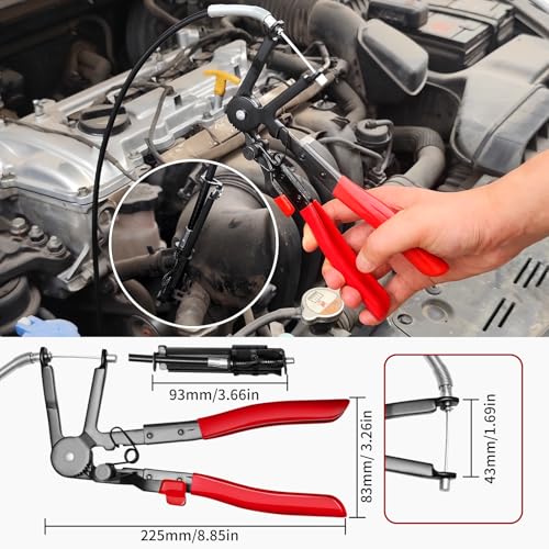 WISEUP 4PCS Hose Clamp Pliers Set for Auto Fuel, Oil, Coolant, Radiator
