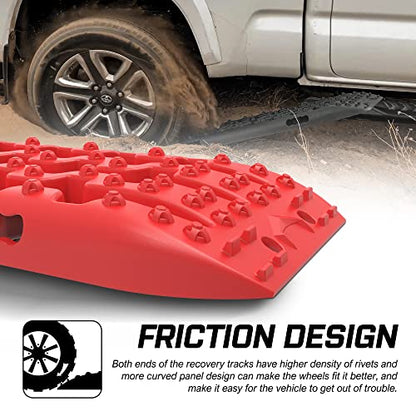 REINDEER Traction Boards Tracks Recovery Red with Mounting Plates Bag - color: Red with Accessories, size: Standard