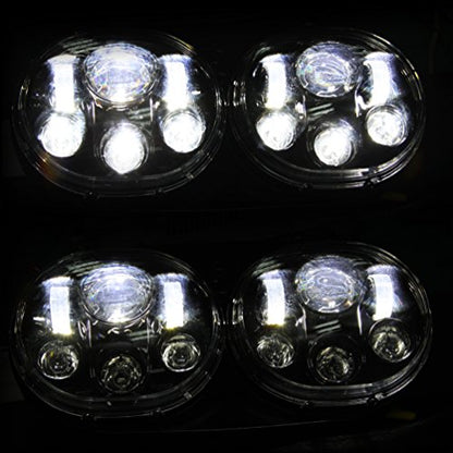SUNPIE 5-3/4" Black Motorcycle Projector Dual Head light Compatible with H_arley Motorcycles Compatible with Road Glide 2004~2013