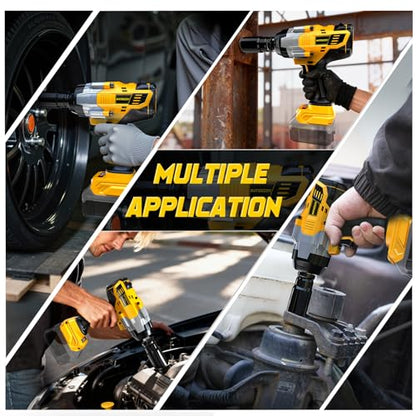 NATBEESY Cordless Impact Wrench Compatible with DeWalt 20V Battery: 1/2 Inch Hog Ring Impact Driver - High Torque - 2300N.m/1700Ft-lbs Cordless Impact Gun - Brushless Motor with LED Light - Tool Only - style: 2300N.M