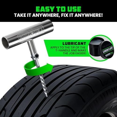 Rhino USA Tire Repair Kit (86-Piece) - Heavy Duty Tire Plug Kit - size: 86 Piece Set