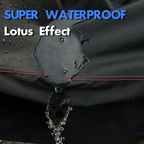 800D Heavy Duty Motorcycle Cover, Outdoor Storage Moped Covers, All-Weather Universal Waterproof Scooter Cover with 3 Reflective Handle、2 pairs Lock Holes and 3 Fixed Buckles - 87" x 37" x 40" - size: (L) 87" x 37" x 40"
