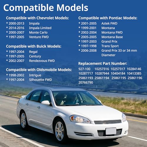 33mm Front Sway Bar End Link Kit Compatible with 1997-2016 Chevy Impala Monte Carlo, Buick Regal Century, Pontiac Montana Grand Prix, Replace 10257316