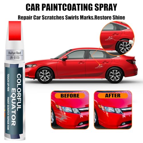 Car Touch Up Paint(R-513 Rallye Red) for Honda OEM Color Match - color: Rallye Red(R-513) for 2001-2026 CIVIC/2026 Prelude