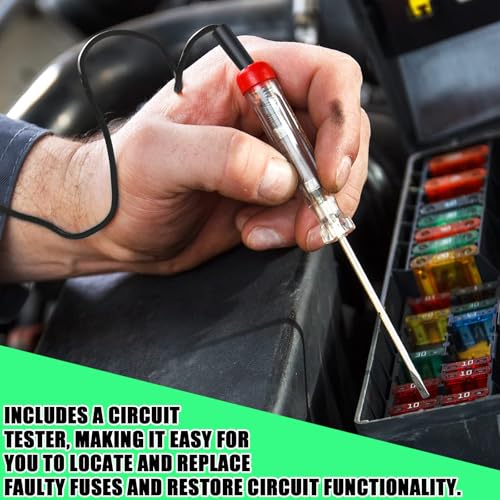306PCS Car Fuse Assortment Kit, Mixed Vehicle Blade Fuses Standard & Mini & Low Profile with Fuse Puller & Circuit Tester, 2A 5A 7.5A 10A 15A 20A 25A 30A 35A Replacement for RV, Truck, Auto, SUV