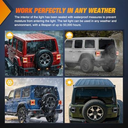 Nilight JL Tail Light LED Smoked Lens DOT APPROVED for 2018-2026 Wrangler - color: JL 2018-2026 Tail Light