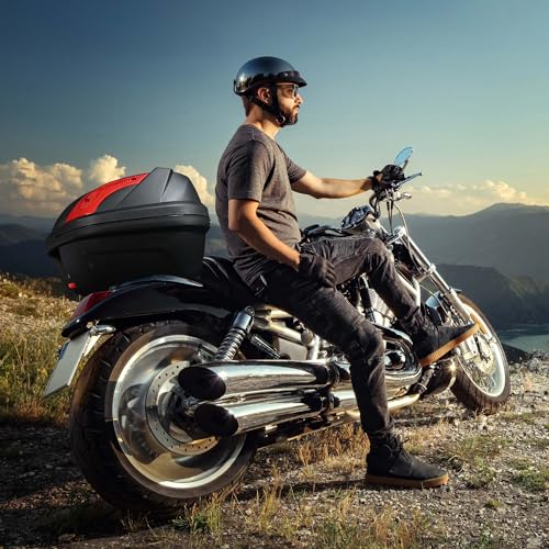 Yescom AHR 48L Motorcycle Top Case TrunkTail Box Trunk Tour Storage Box - size: 48L