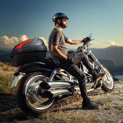 Yescom AHR 48L Motorcycle Top Case TrunkTail Box Trunk Tour Storage Box - size: 48L