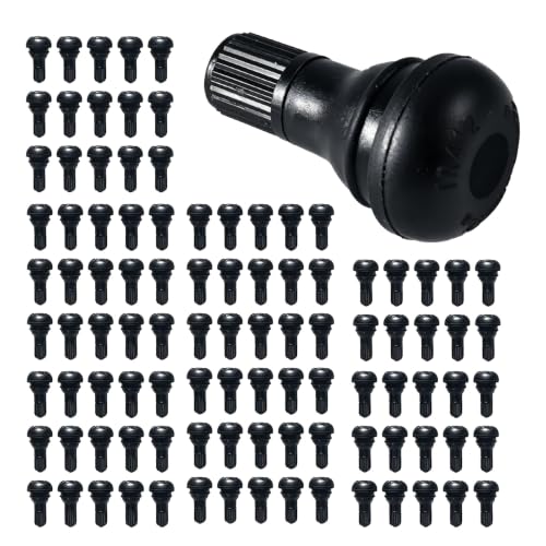 100Pcs TR412 Black Rubber Snap-in Short Tire Valve Stem