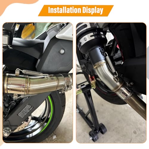 Motorcycle Exhaust Mid Pipe Compatible with Kawasaki & Ninja - size: 4PCS Exhaust Mid Pipe,Muffler Adapter