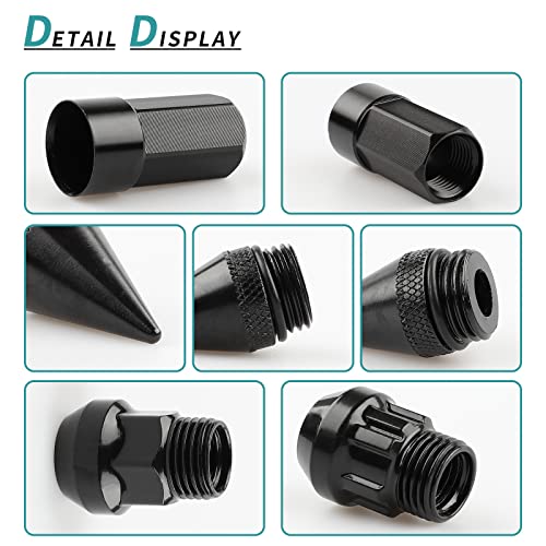 20PCS M12x1.5 Anti Theft Wheel Spikes Lug Nut - color: Black