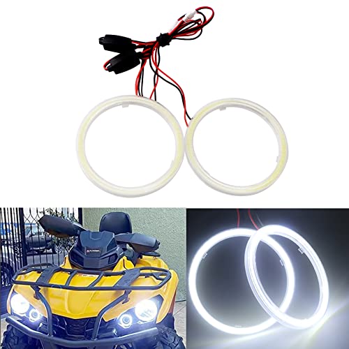 Qasim 1-Pair White 110MM 81SMD COB LED Halo Ring Angel Eyes with lampshade Cover 12V 24V Led DRL Fog Light - size: 110MM-white
