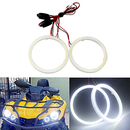 Qasim 1-Pair White 110MM 81SMD COB LED Halo Ring Angel Eyes with lampshade Cover 12V 24V Led DRL Fog Light - size: 110MM-white