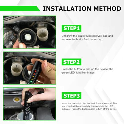 Brake Fluid Liquid Tester Pen, Auto Moisture Oil Diagnostic Testing Tool
