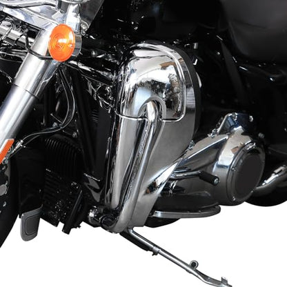 TCT-MOTORPARTS ABS Lower Vented Leg Fairings Glove Box Fits for Harley Touring Road King, Street Glide, Electra Glide, Ultra-Classic 1983-2013 - color: Chrome