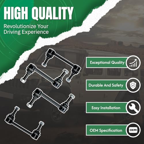 4Pcs Front Rear Stabilizer Sway Bar End Links Compatible with Hummer 2006 2007 2008 2009 2010 H3, 2009-2010 H3T #OE K750185 K750243 - size: K750185&K750243-4PC