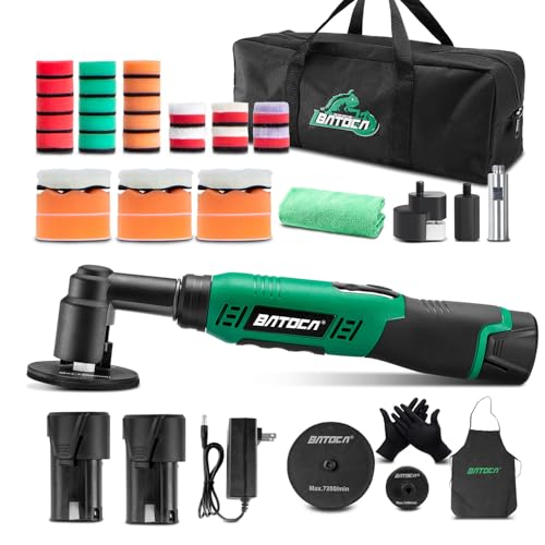 BATOCA S6 Mini Cordless Polisher 1 Heads for Car/Motorcycles Detailing Kit - size: Basic kit with 2 batteries