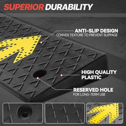 2" Rise Rubber Curb Ramp for Forklift, Driveway Sidewalk, Heavy Duty Car - size: 2" Rise Arrow