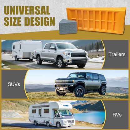 2 Pack RV Leveling Blocks Heavy Duty Camper Ramps - size: Adjustable Leveling Ramps