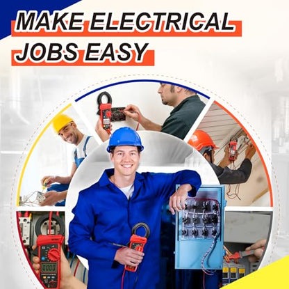 DIYSELF Clamp Meter, Digital Multimeter 6000 Counts, AC/DC Current &Voltage