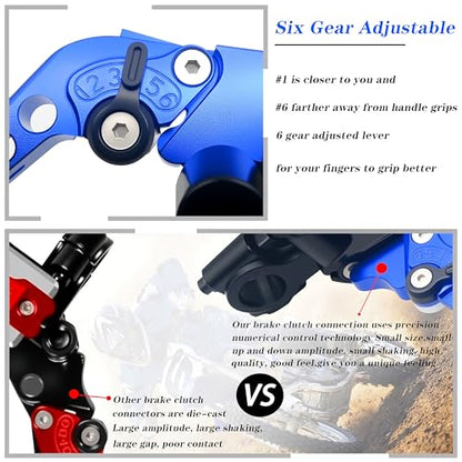 Universal Motorcycle 7/8" 22mm Handlebar Brake Master Cylinder Clutch Lever CNC Left & Right Set Compatible with Honda Kawasaki Suzuki Yamaha（ Piston Diameter 12.7mm (Blue) - color: Blue