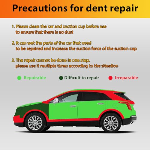 Dent Remover Tool for Car, Car Body Repair Dent Removal Tools, Orange Suction Cup Dent Puller, Hail Damage Repair Kit Dent Puller Tool - color: Orange