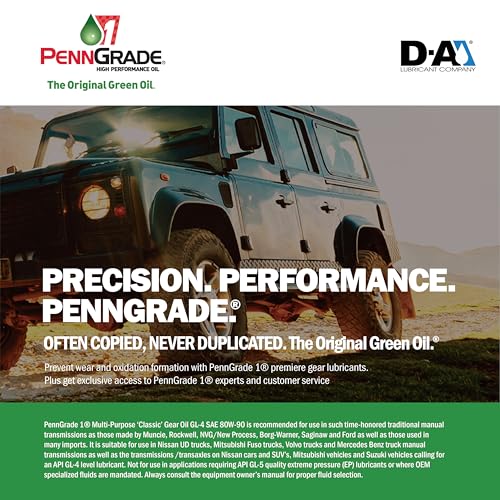 Penn Grade 1, 77296, Classic Multi-Purpose GL-4 Gear Oil SAE 80W-90, 1 Quart (2 Pack)