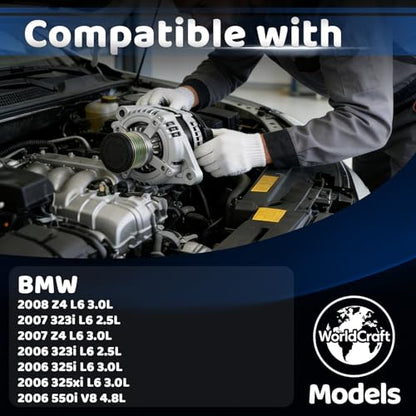 WorldCraft 12V 155A High Output Alternator for BMW 323i 325i 550i 650i 750i Z4 - size: 0-124-525-083