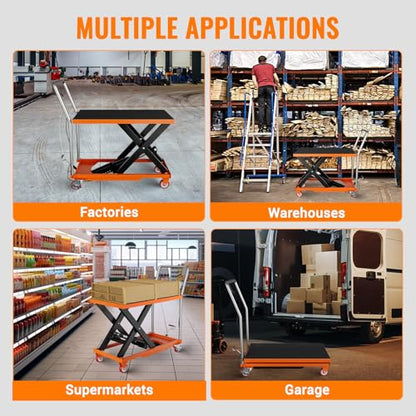 GarveeTech Hydraulic Lift Table Cart, 500 LBS Capacity, 28.5 in Height - color: Orange, size: 500 LBS