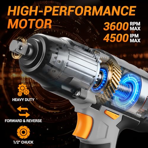 Electric Impact Wrench:DEKOPRO 4A Corded Impact Wrenches, 3600 RPM Electric Impact Driver Gun with 4 Sockets for Automotive & Equipment Maintenance