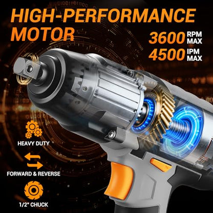 Electric Impact Wrench:DEKOPRO 4A Corded Impact Wrenches, 3600 RPM Electric Impact Driver Gun with 4 Sockets for Automotive & Equipment Maintenance