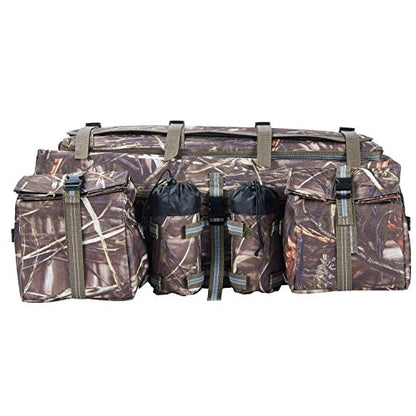 ATV Cargo Bag Rear Rack Gear Bag Made of 600D Waterproof Fabric with Topside Bungee Tie-Down Storage Padded-Bottom Multi-compartment Camo - color: Camouflage