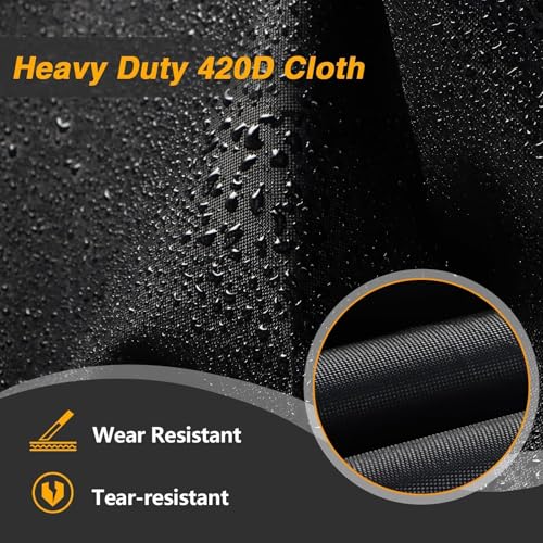 EVRBUL Universal All Season Motorcycle Cover Heavy Duty 420D Outdoor Motorbicycle Sun Cover Protection Moped Cover with Lock-Holes Night Reflective & Storage Bag Fits up to 96.5" Motorbike Vehicle