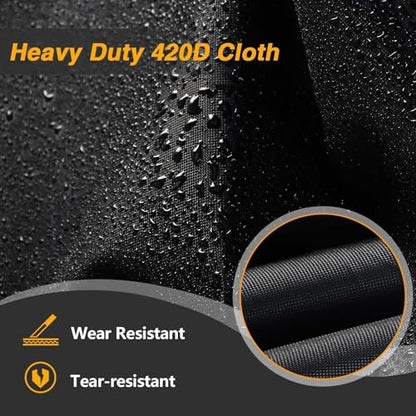 EVRBUL Universal All Season Motorcycle Cover Heavy Duty 420D Outdoor Motorbicycle Sun Cover Protection Moped Cover with Lock-Holes Night Reflective & Storage Bag Fits up to 96.5" Motorbike Vehicle