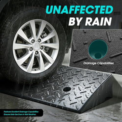 DNA Motoring 2pcs 5.2" Rise Rubber Curb Ramp Heavy Duty Loading Driveway Ramp Threshold Ramp 19.1" W x 13.5" D x 5.2" H for Loading Dock, Warehouse, Motorcycles, Cars, TOOLS-00645 - style: 5.2 in 2pcs