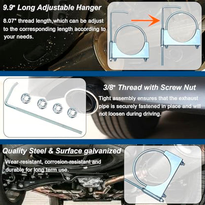 5" Universal Exhaust Clamp With Hanger, Muffler Hanger, 2 Pack - size: 5 Inch-2 PACK