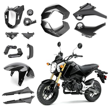 Mokuo Motorcycle Fairing Kits Compatible with Honda Grom MSX 125 2013-2016,Carbon Color - style: Carbon