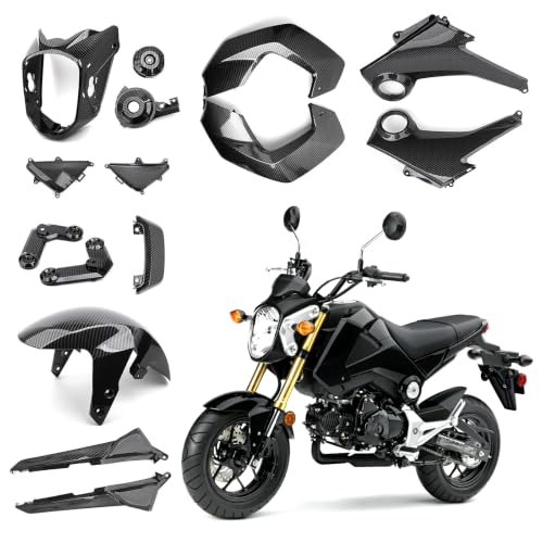 Mokuo Motorcycle Fairing Kits Compatible with Honda Grom MSX 125 2013-2016,Carbon Color - style: Carbon