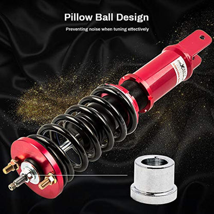 maXpeedingrods Coilover for Honda Civic 1988-2000, Red Damper Adjustable