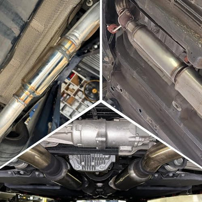 A-KARCK 2.25" Inlet Exhaust Resonator, Muffler Resonator 2.25" Inlet 2.25" Outlet 14'' Overall Length Stainless Steel - size: 2.25" Inlet/Outlet 13.8" Long - Polished
