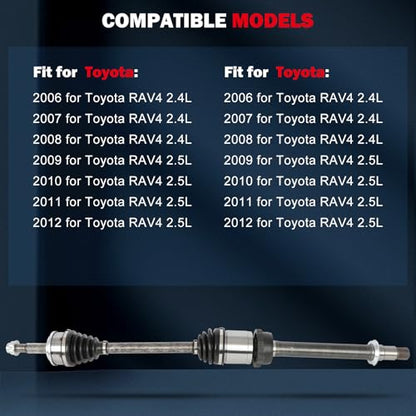CCIYU Front Right CV Axle Shaft Assembly for Toyota RAV4 2006-2012 - size: 17-9922