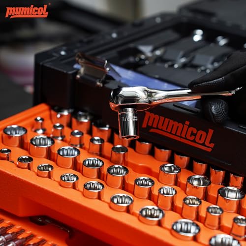 Mechanic Tool Set, Socket Set, 320-Pcs Professional Mechanics Tool Set & Metric and Standard Socket Set, 1/4″ 3/8″ 1/2″ Drive with 72-Tooth Ratchet, Car Mechanic Tool Kit for Automotive Repair