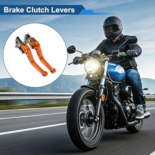 Short Brake Clutch Levers for Yamaha Raptor 660 2001-2004 Orange - color: Orange