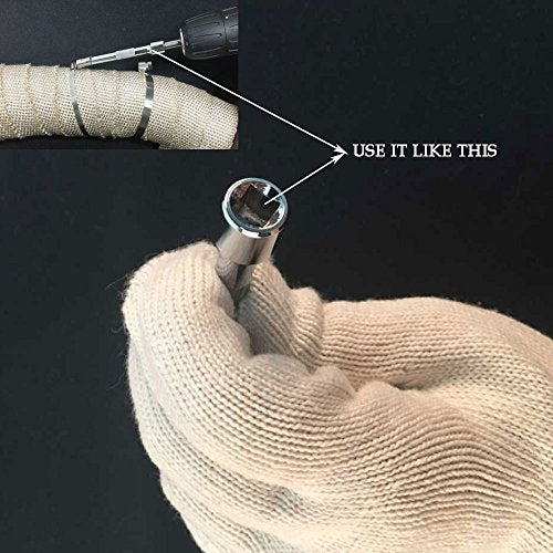 Exhaust Header Heat Wrap Locking Tie Tightening Tool+ 8MM Stainless Steel Coated Locking Cable Zip Ties 6 Pcs