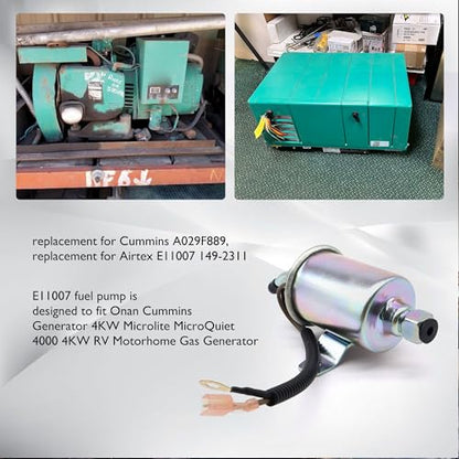 E11007 Electric Fuel Pump 12V Compatible with Onan Cummins Generator - style: E11007
