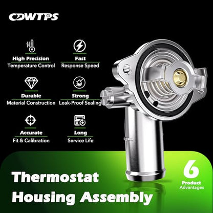 Aluminum Engine Coolant Thermostat Housing Assembly fit for Dodge&Jeep - size: 902-852