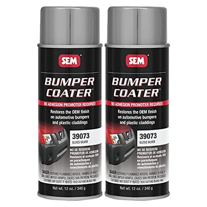 SEM Bumper Coater Aerosol | Plastic Refreshing Car Paint for Automotive Bumpers and Plastic Cladding, No Adhesion Promoter or Primer Required | 2-Pack |