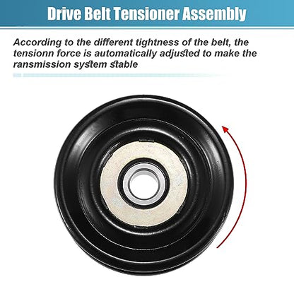 uxcell Drive Belt Tensioner Assembly Accessory Idler Pulley No.8844026100 for Toyota T100 95-98 Black Metal