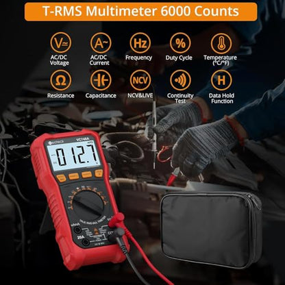 Neoteck 6000Counts TRMS Digital Multimeter for 750VDC 1000VAC AC/DC Current - color: Red, size: 6000Counts(AC 750V/DC 1000V)